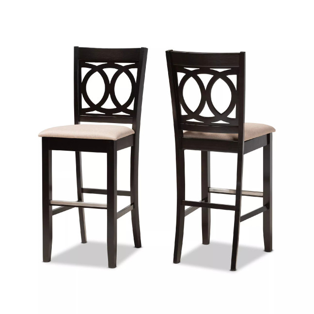 Carson Modern and Contemporary Fabric Upholstered 2 Piece Bar Stool Set