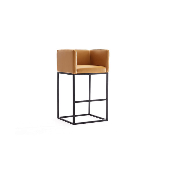 Embassy 20.5" Faux Leather Upholstered Metal Counter Height Bar Stool