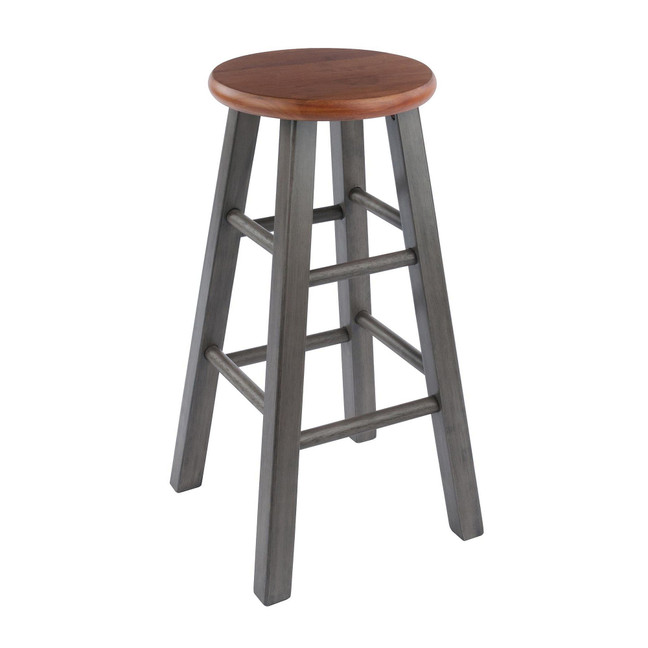 Ivy Counter Stool, Rustic Teak & Gray