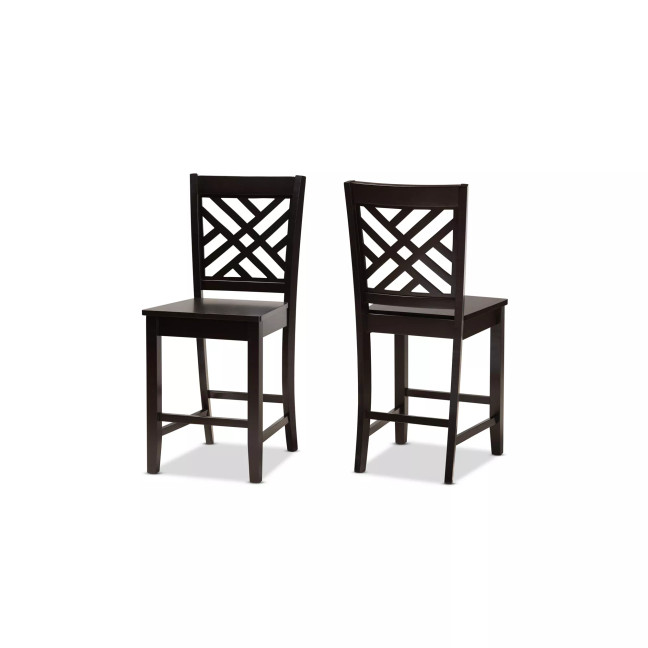 Caron Modern and Contemporary Transitional 2-Piece Finished Wood Counter Stool Set