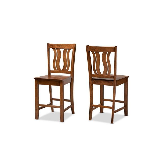 Fenton Modern and Contemporary Transitional Wood Counter Stool Set, 2 Piece