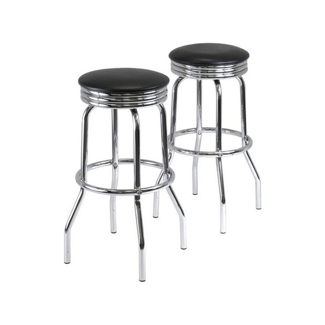 Summit 2-Piece Swivel Bar Stool with Leather