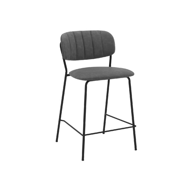 Carlo Faux Leather and Metal Counter Height Bar Stool