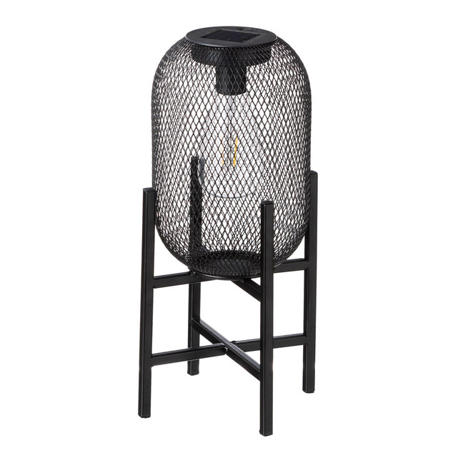 Mesh Solar Powered Outdoor Lantern with Stand, 14.25"