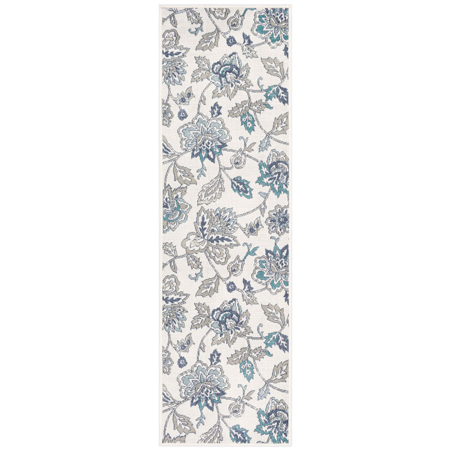Alfresco ALF-9674 Aqua 2'3" x 11'9" Runner Area Rug, Indoor/Outdoor