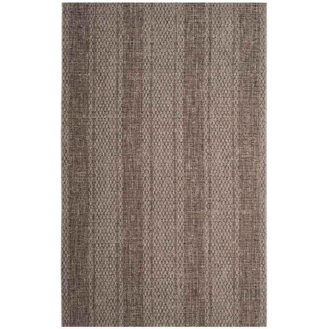 Courtyard Light Beige and Light Brown 6'7" x 6'7" Sisal Weave Round Outdoor Area Rug