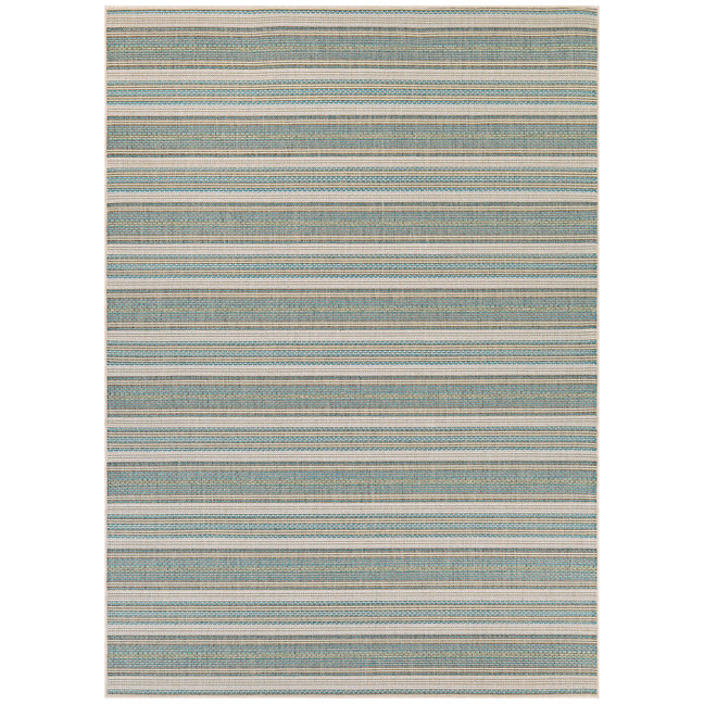 Monaco Marbella Blue Mist-Ivory 2'3" x 11'9" Indoor/Outdoor Runner Rug