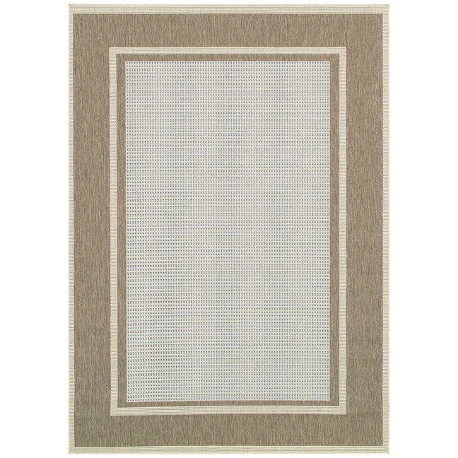 Monaco Maritime Blue-Sand 2'3" x 11'9" Indoor/Outdoor Runner Rug