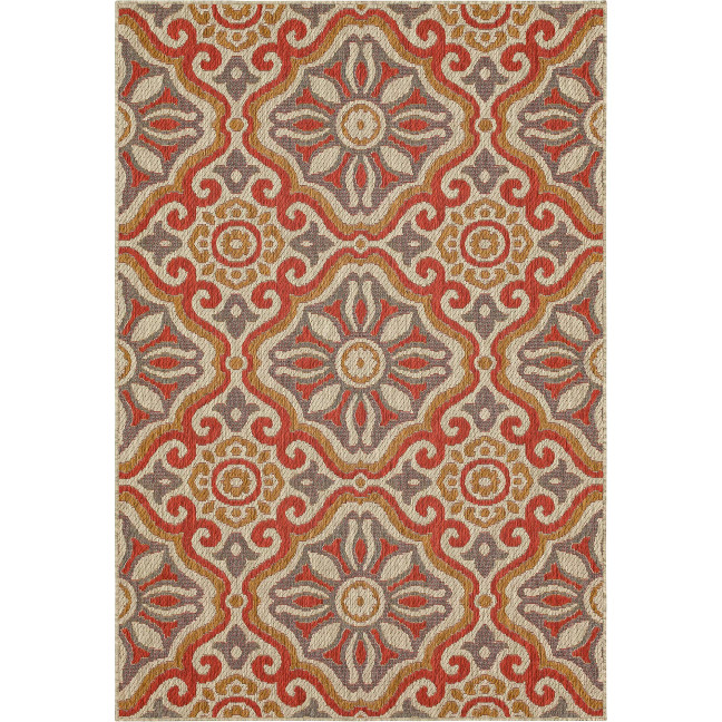Malibu Outdoor Portugal Tile 2'5" x 6' Area Rug
