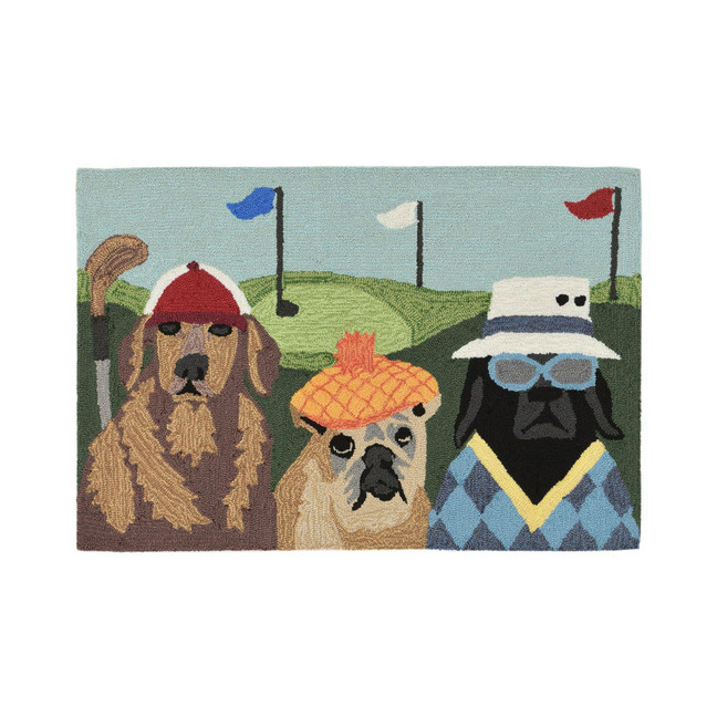 Frontporch Putts and Mutts Multi 1'8" x 2'6" Outdoor Area Rug