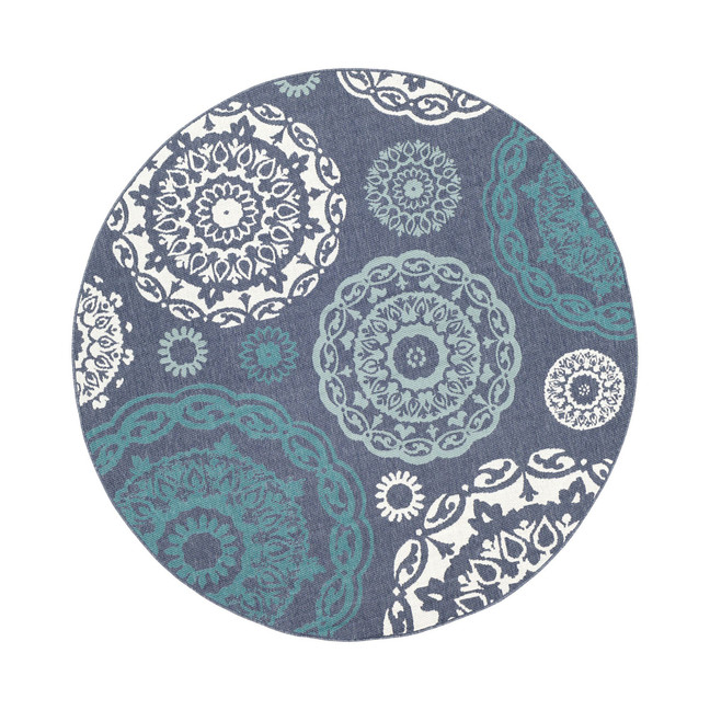 Alfresco ALF-9666 5'3" Round Area Rug, Indoor/Outdoor