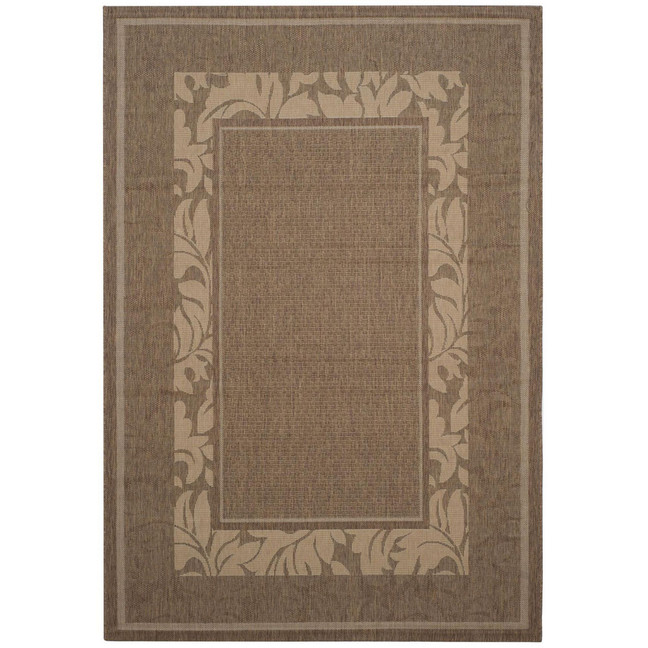 Courtyard Brown and Natural 8' x 11' Sisal Weave Outdoor Area Rug