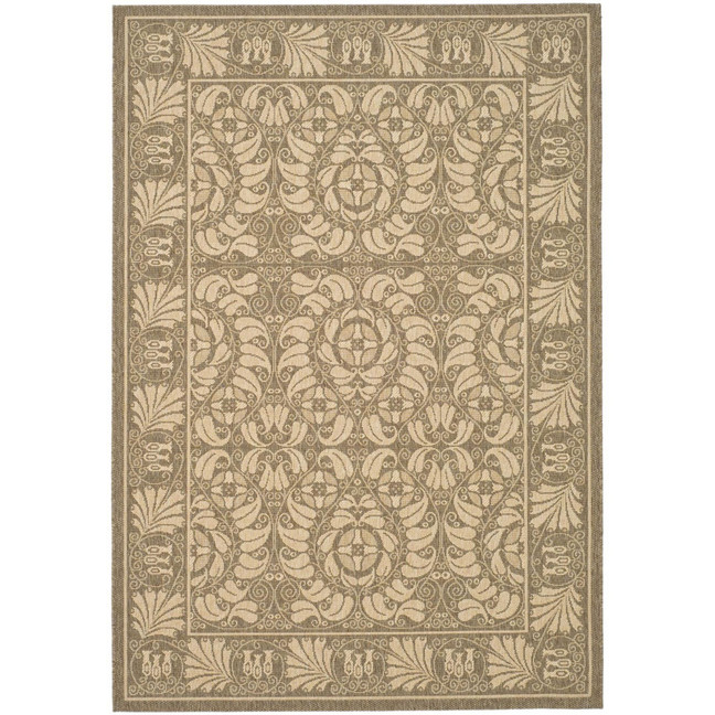 Courtyard Coffee and Sand 6'7" x 9'6" Outdoor Area Rug