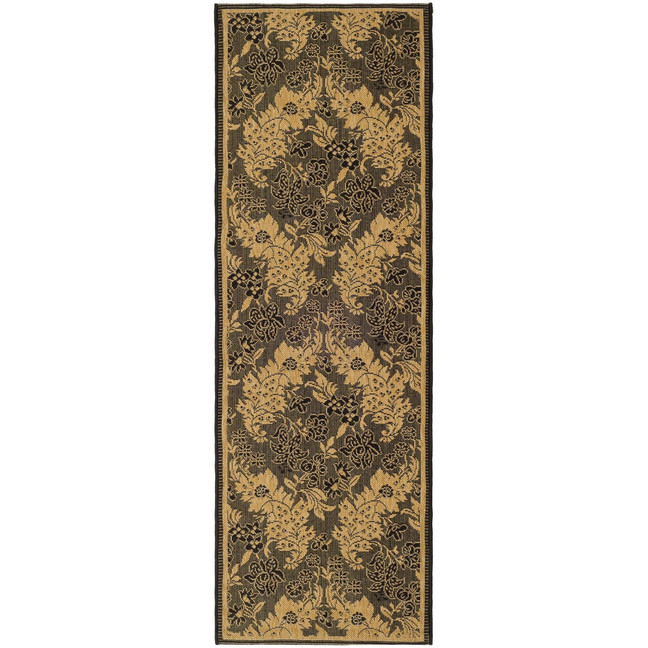 Courtyard Black and Natural 5'3" x 7'7" Outdoor Area Rug
