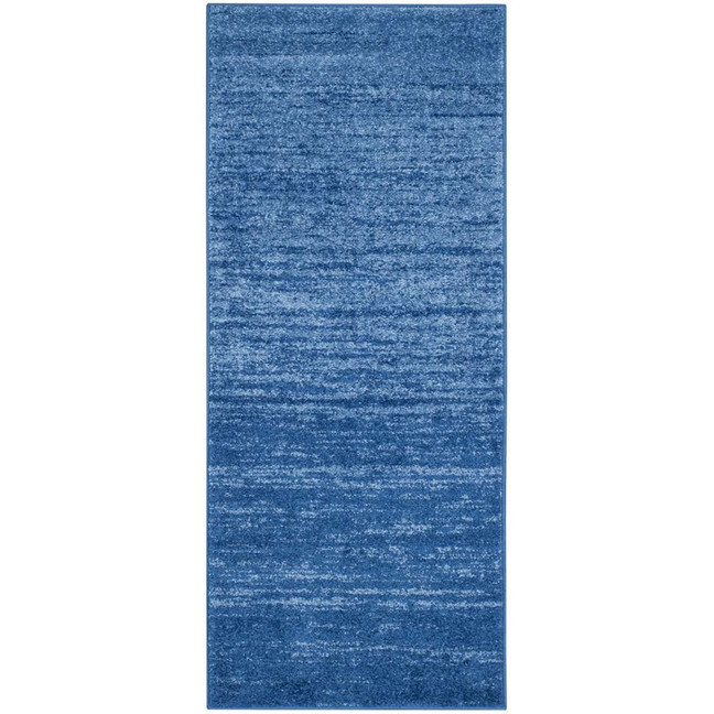 Adirondack Light Blue and Dark Blue 2'6" x 8' Runner Area Rug