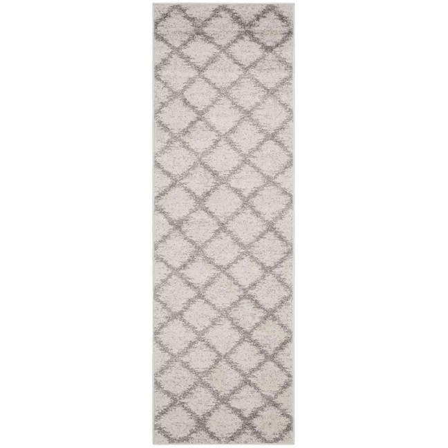Adirondack Ivory and Silver 2'6" x 8' Runner Area Rug