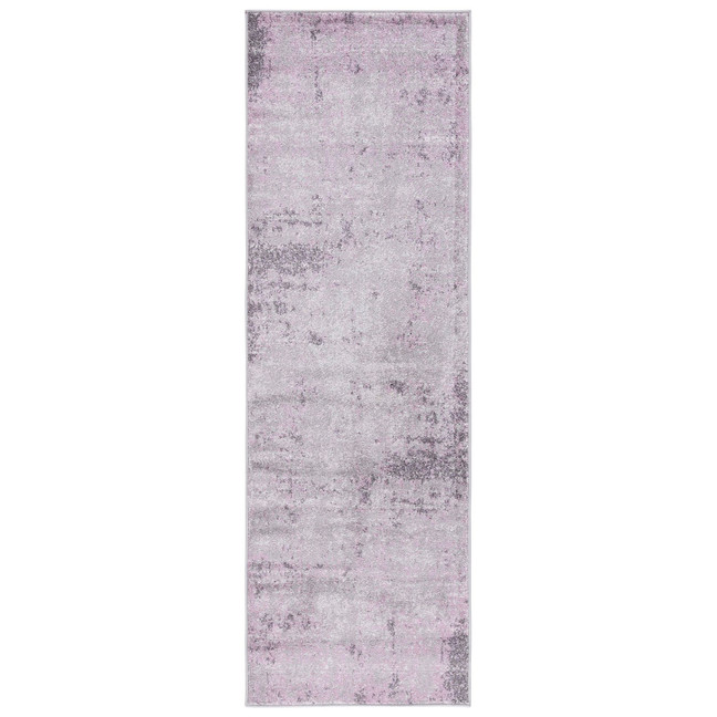 Adirondack Light Grey and Purple 2'6" x 6' Runner Area Rug