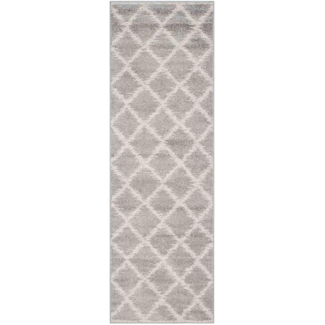 Adirondack Silver and Ivory 2'6" x 8' Runner Area Rug