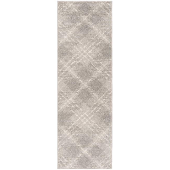 Adirondack Light Grey and Ivory 2'6" x 6' Runner Area Rug