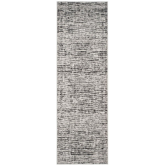 Adirondack Black and Silver 2'6" x 8' Runner Area Rug