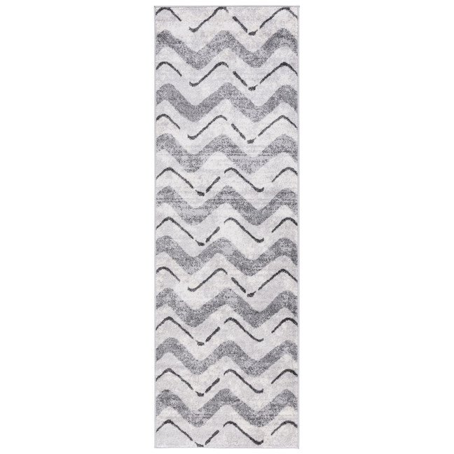 Adirondack Silver and Charcoal 2'6" x 6' Runner Area Rug