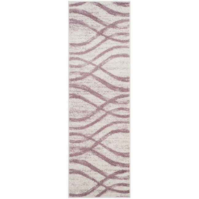 Adirondack Cream and Purple 2'6" x 6' Runner Area Rug