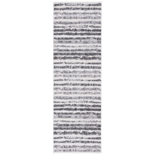 Adirondack Ivory and Charcoal 2'6" x 6' Runner Area Rug