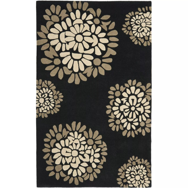 4730 MSR4730A Black 6' x 6' Round Area Rug