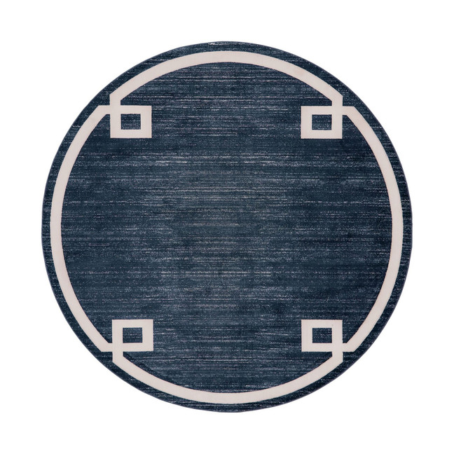 Lenox Hill Uptown Jzu005 Navy Blue 8' x 8' Round Rug