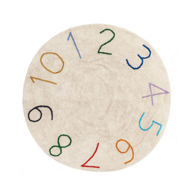 Discovery Arely Numbers Washable Kids 4' x 4' Round Area Rug