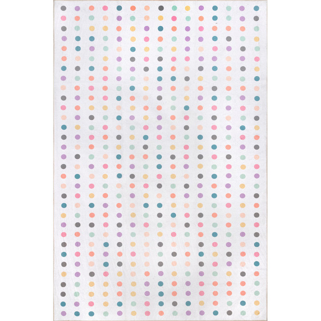 Aurora Larissa Washable Kids Polka Dot 4' x 6' Area Rug
