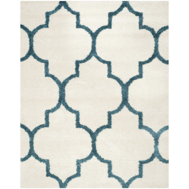 Shag Kids Ivory and Blue 8'6" x 12' Area Rug