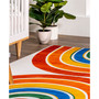Revel Classic Double Rainbow Washable Kids 7' x 9' Area Rug