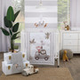 Jungle Ride, Monkey, Giraffe and Lion Nursery Mini Crib Bedding Set, 3 Piece