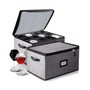 2 Piece Hard Shell Stemware Storage Case for Wine Glasses - Holds 24 Glasses Total