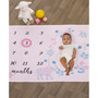 Sweet Floral Elephants Baby Milestone Blanket
