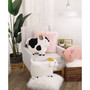 Plush Sherpa Cow Decorative Throw Pillow with 3D Ears, 16" x 14.25"