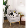 Plush Sherpa Cow Decorative Throw Pillow with 3D Ears, 16" x 14.25"