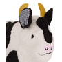 Plush Sherpa Cow Decorative Throw Pillow with 3D Ears, 16" x 14.25"