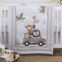 Jungle Ride, Monkey, Giraffe and Lion Nursery Crib Bedding Set, 3 Piece