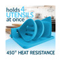 Silicone Utensil Rest with Drip Pad for Multiple Utensils - Blue
