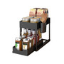 Under Sink Organizer, 2-Tier Slim Pull Out Sliding Storage Drawer for Bathroom, Black, 2 Packs
