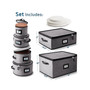 6 Piece Hard Shell Fine China Plates, Mugs and Wine Glass Storage Set - Holds a 12 Serving Set