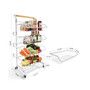 4 tier Rolling Utility Cart with Lockable Wheels, Adjustable Baskets Metal Storage Cart for Home Kitchen