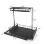 L-Shaped 2-Tier Under Sink Organizer with Pull Out Sliding Storage Drawer