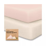 2-Pack Mini Crib Sheets, Pack and Play Sheets Fitted, Pack N Play Sheets, Organic Fitted Crib Sheet Cover