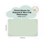 2-Pack Mini Crib Sheets, Pack and Play Sheets Fitted, Pack N Play Sheets, Organic Fitted Crib Sheet Cover