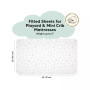 2-Pack Mini Crib Sheets, Pack and Play Sheets Fitted, Pack N Play Sheets, Organic Fitted Crib Sheet Cover