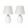 Simple Designs Mini Egg Oval Ceramic Table Lamp 2 Pack Set