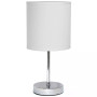 Simple Designs Chrome Mini Basic Table Lamp with Fabric Shade